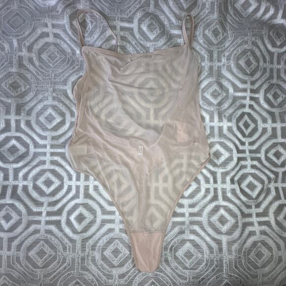 Aerie SMOOTHEZ by AERIE SHEER Mesh BODYSUIT Thong‎ size L NWT Adjustable Straps - Picture 3 of 8
